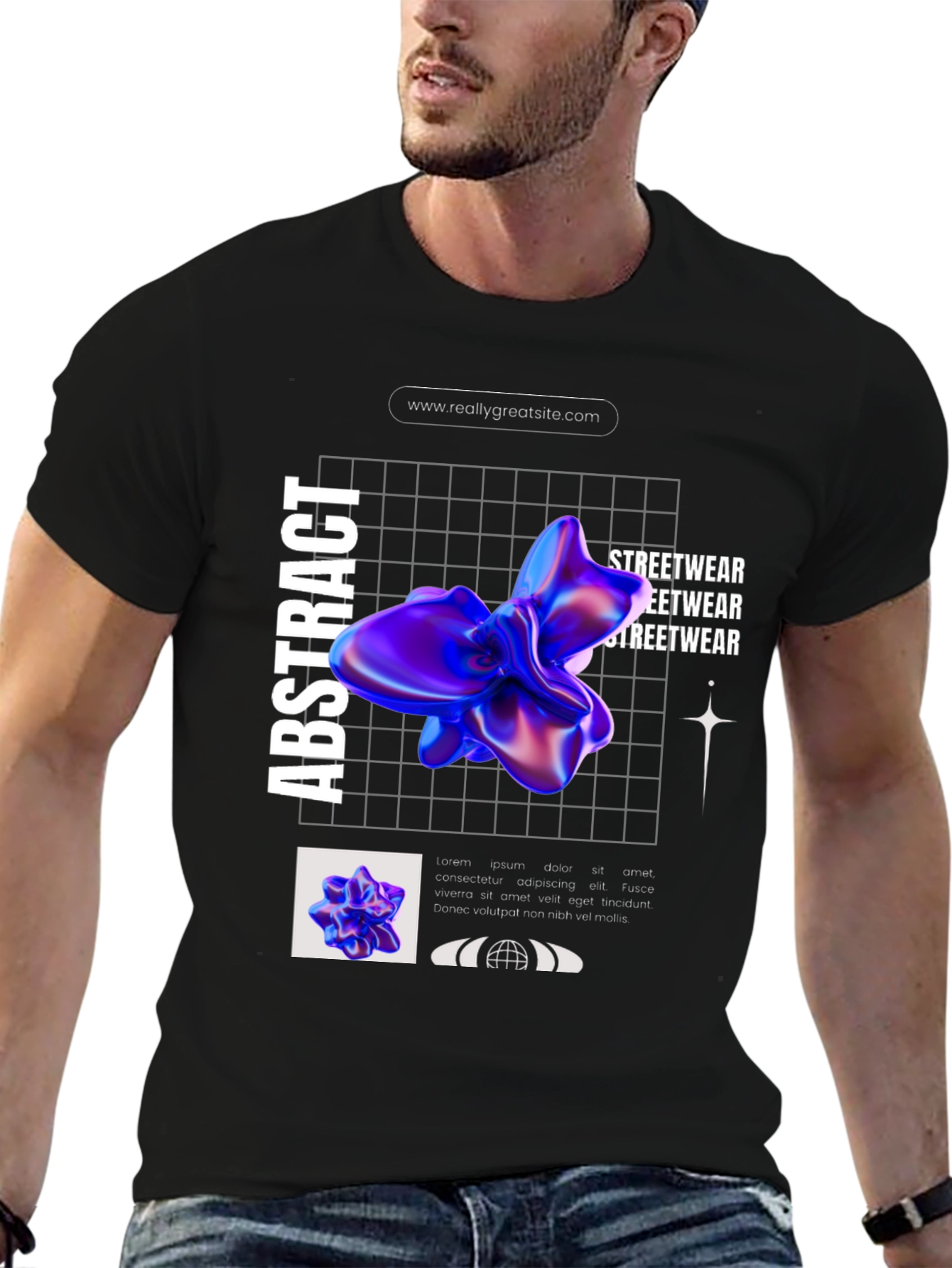 Abstract Graphic Print Streetwear T-Shirt